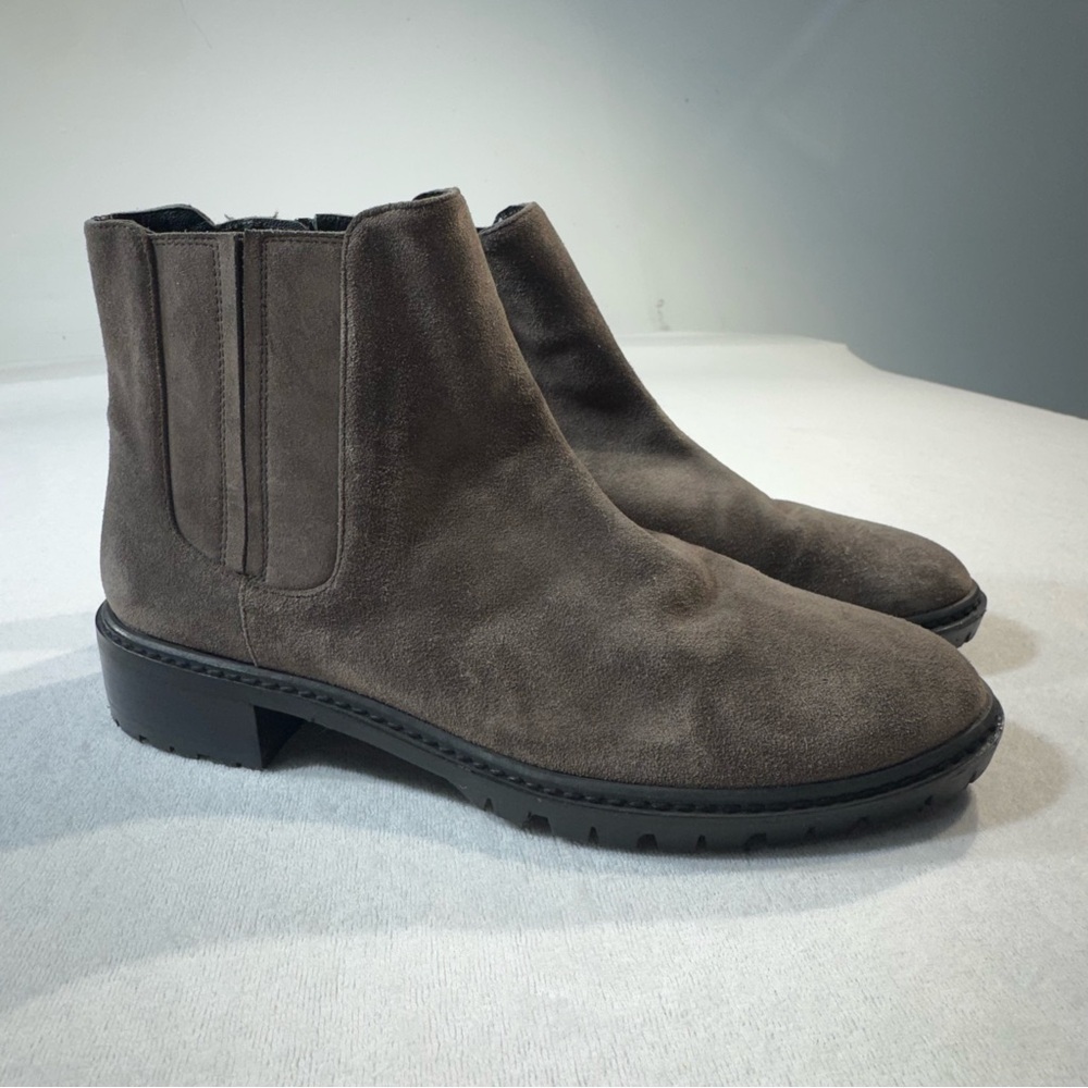 Stuart Weitzman Basilico Grey Suede Ankle Boots, Size 7